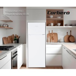 Kühlschrank Combi 2 Türen Corberó CF2PH14321W Weiß Kapazität von 206 Liter