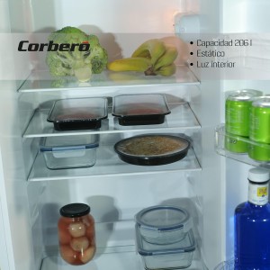 Kühlschrank Combi 2 Türen Corberó CF2PH14321W Weiß Kapazität von 206 Liter