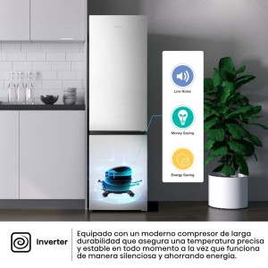 Kühlschrank Combi Hisense RB440N4ACD Grau Inox Kapazität von 336 Liter