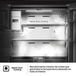 Frigorífico Americano Combi 4 Puertas Hisense RQ760N4IFE Negro Capacidad de 577 Litros