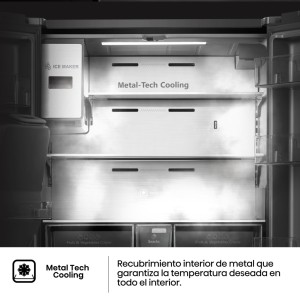 Frigorífico Americano Combi 4 Puertas Hisense RQ760N4IFE Negro Capacidad de 577 Litros