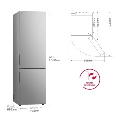 Kühlschrank Combi LG GBV21NCDPY Inox Kapazität von 407 Liter