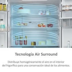 Amerikanischer Kühlschrank Combi HAIER HCR3818EWMM Inox Kapazität von 463 Liter