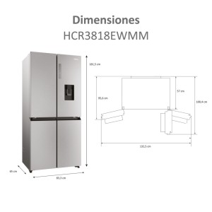 Frigorífico Americano Combi HAIER HCR3818EWMM Inox Capacidad de 463 Litros