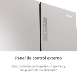 Frigorífico Americano Combi HAIER HCR3818EWMM Inox Capacidad de 463 Litros