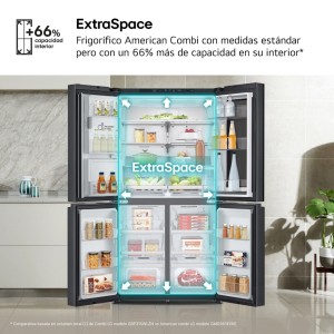 Amerikanischer Kühlschrank Combi LG GMG961EVKE Schwarz Kapazität von 463 Liter