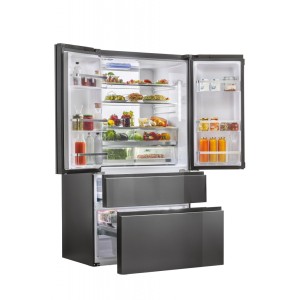 Frigorífico Americano Combi 4 Puertas HAIER HB26FSNAAA Negro Capacidad de 750 Litros