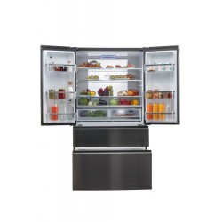 Frigorífico Americano Combi 4 Puertas HAIER HB26FSNAAA Negro Capacidad de 750 Litros