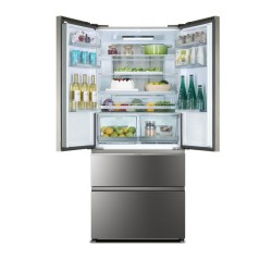 Amerikanischer Kühlschrank Combi 4 Türen HAIER HB18FGSAAA Glas Inox Kapazität von 539 Liter