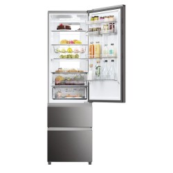 Frigorífico Combi 3 Puertas HAIER HTW7620CNMP Inox Oscuro Capacidad de 414 Litros