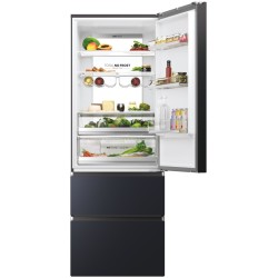 Frigorífico Combi 3 Puertas HAIER HTW7720ENMB Inox Negro Capacidad de 483 Litros