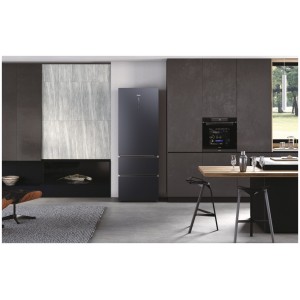 Frigorífico Combi 3 Puertas HAIER HTW7720ENMB Inox Negro Capacidad de 483 Litros