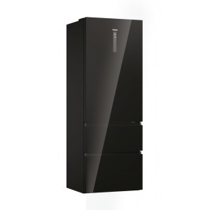 Frigorífico Combi 3 Puertas HAIER HTW7720DNGB Cristal Negro Capacidad de 483 Litros