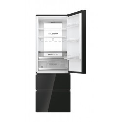 Frigorífico Combi 3 Puertas HAIER HTW7720DNGB Cristal Negro Capacidad de 483 Litros