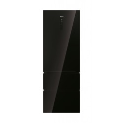 Kühlschrank Combi 3 Türen HTW7720DNGB Schwarzes Glas Kapazität von 483 Liter