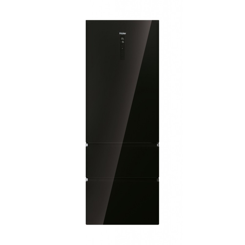 Frigorífico Combi 3 Puertas HAIER HTW7720DNGB Cristal Negro Capacidad de 483 Litros