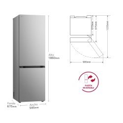 Kühlschrank Combi LG GBV3100APY Inox Kapazität von 409 Liter