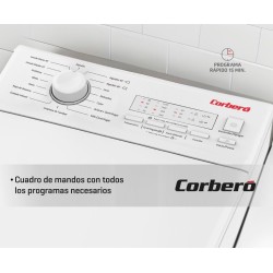 Lavadora de Carga Superior Corbero CLACSM6524D Blanca 6,5 Kg de Capacidad 1200rpm