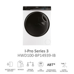Lavadora Secadora Haier HWD100BP14939IB Blanca 10 Kg / 6 Kg de Capacidad 1400rpm