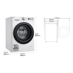 Waschmaschine LG F4WR5011A6F Weiß 9 kg Kapazität 1400rpm
