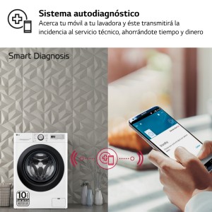 Lavadora LG F4WR5011A6F Blanca 9 Kg de Capacidad 1400rpm