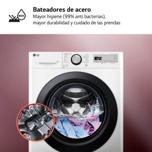 Lavadora LG F4WR5011A6F Blanca 9 Kg de Capacidad 1400rpm