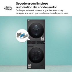 Lavadora Secadora Torre LG WT1210BBF Negro 12 / 10 Kg de Capacidad 1400rpm