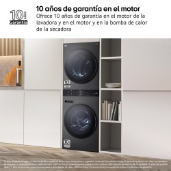 Lavadora Secadora Torre LG WT1210BBF Negro 12 / 10 Kg de Capacidad 1400rpm