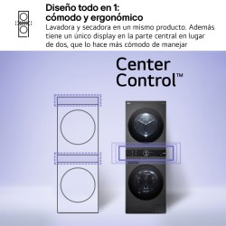 Lavadora Secadora Torre LG WT1210BBF Negro 12 / 10 Kg de Capacidad 1400rpm