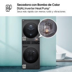 Lavadora Secadora Torre LG WT1210BBF Negro 12 / 10 Kg de Capacidad 1400rpm