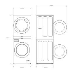 Lavadora Secadora Torre LG WT1210BBF Negro 12 / 10 Kg de Capacidad 1400rpm