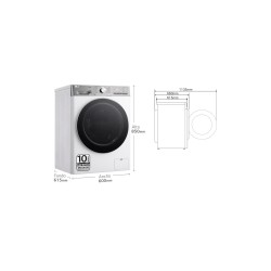 Waschmaschine Trockner LG F4DR9513A2W Schwarz 13 / 7 Kg Kapazität 1400rpm