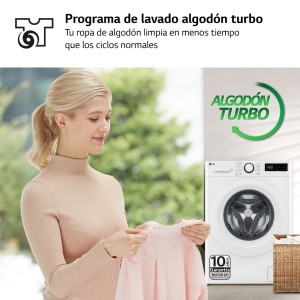 Lavadora Secadora LG F4DR5009A3W Blanco 9 / 6 Kg de Capacidad 1400rpm