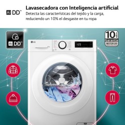 Lavadora Secadora LG F4DR5009A3W Blanco 9 / 6 Kg de Capacidad 1400rpm