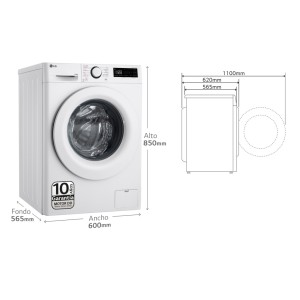 Lavadora Secadora LG F4DR5009A3W Blanco 9 / 6 Kg de Capacidad 1400rpm