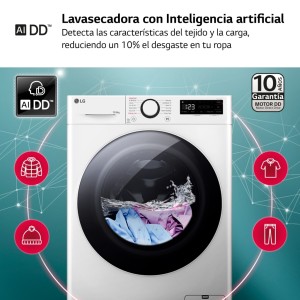 Lavadora Secadora LG F4DR6010A0W Blanco 10 / 6 Kg de Capacidad 1400rpm