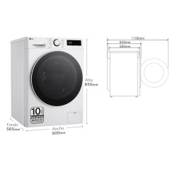 Lavadora Secadora LG F4DR6010A0W Blanco 10 / 6 Kg de Capacidad 1400rpm
