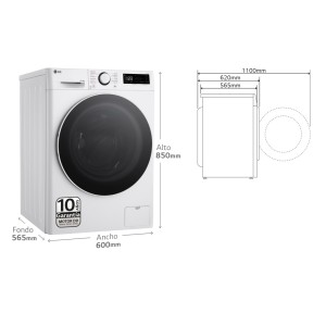 Lavadora Secadora LG F4DR6010A0W Blanco 10 / 6 Kg de Capacidad 1400rpm