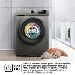 Lavadora Hisense WF1Q8041BT Inox 8 Kg de Capacidad 1400rpm