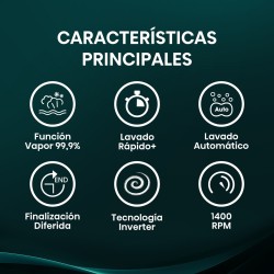 Lavadora Hisense WF1Q8041BT Inox 8 Kg de Capacidad 1400rpm