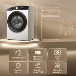 Lavadora Hisense WF3S1045BW3 Blanca 10,5 Kg de Capacidad 1400rpm