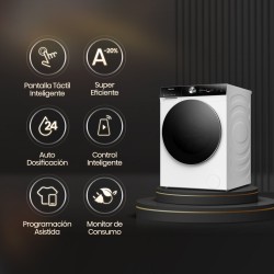 Lavadora Hisense WF7S1247BW Blanca 12 Kg de Capacidad 1400rpm
