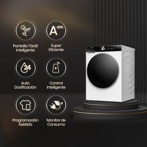 Lavadora Hisense WF7S1247BW Blanca 12 Kg de Capacidad 1400rpm