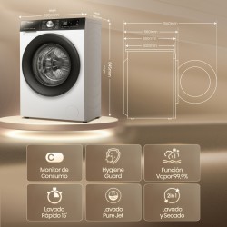 Lavadora Secadora Hisense WD3S9043BW3 Blanca 9 / 6 Kg de Capacidad 1400rpm
