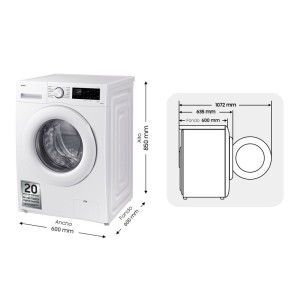 Lavadora Samsung WW90CGC04DTEEC Blanca 9 Kg de Capacidad 1400rpm