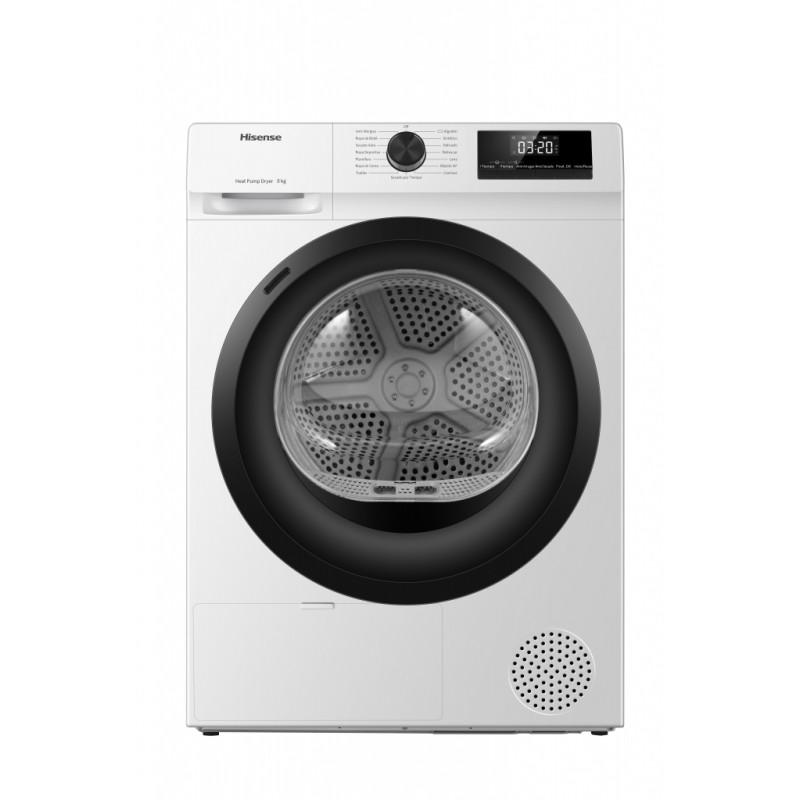 Trockner mit Wärmepumpe Hisense DHQE800BW2 Weiß 8 kg Kapazität Trockner mit Wärmepumpe Hisense DHQE800BW2 Weiß 8 kg Kapazität