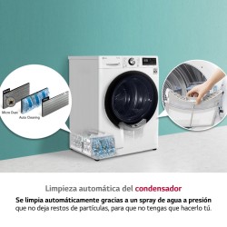 Trockner mit Wärmepumpe LG RH90V5AV6N Weiß 9 kg Kapazität