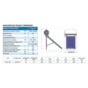 Equipo Termosifón para cubierta Plana o Inclinada ESCOSOL FMAX de 160 a 300 litros