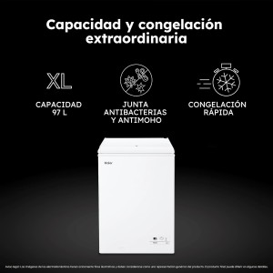 Congelador Horizontal Haier Chest Series 3 HCE100E Blanco Capacidad de 97 Litros