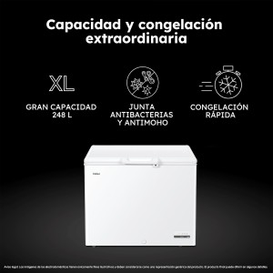 Congelador Horizontal Haier HCE301E Blanco Capacidad de 300 Litros